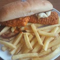 Fish sandwich  at Cornbread Cafe in Eugene