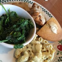 Chig'n Fried Tempeh, Mac Uncheese Cornbread and Greens at Cornbread Cafe in Eugene
