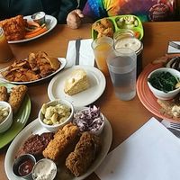 Family meal at Cornbread Cafe in Eugene