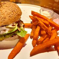 Avocado whopper! The best one, with sweet potato fries at Arci Shake Club in La Spezia