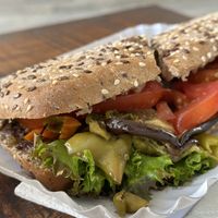 Vegan grilled vegetable sandwich   at StoArtos Coffee Bakery in Larnaca