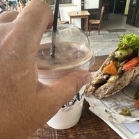 Iced chocolate with soy milk   at StoArtos Coffee Bakery in Larnaca