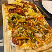 Pizza vegana Catalana/ Japonesa  at La Iguana  in Lloret De Mar