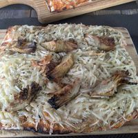 Vegan margarita with artichoke cream and filled artichokes at La Iguana  in Lloret De Mar