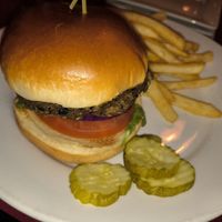 Black bean burger on brioche at Stone Arch Brew Pub in Appleton