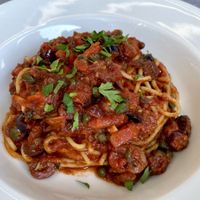 Spaghettini Puttanesca  at Lombardi's in Everett