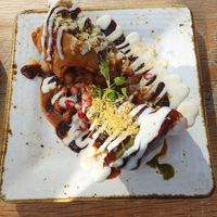 VEGAN SAMOSA CHAAT at Delhi House Cafe in Manchester