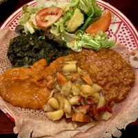 mixed vegan plate  at Baobab in Darmstadt