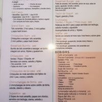 This is the Menu at Egg Plant in Tijuana