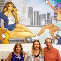 Beautiful indoor mural from famous felale Latin muralist in region.
 This is a woman owned restaurant!! at Aroma Espresso Bar in Miami