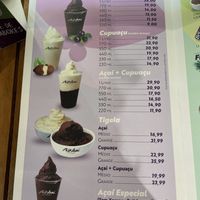 Menu  at Rio Açai Gourmet in Rio De Janeiro