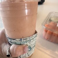 Hubs got the strawberry banana smoothie   at SIP Coffee in Toledo