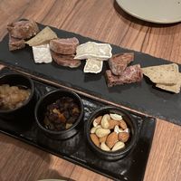 Vegan cheese board should look like this.  Make sure to check so you won’t eat dairy cheese.  at Orka in Hong Kong Island