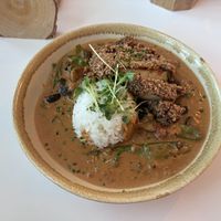Vegan red curry with added tofu  at Tellerrand in Nuremberg