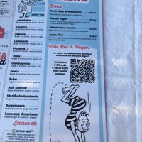 Vegan dessers on the list  at Garage Pub in Lecco