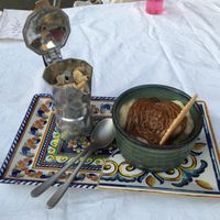 Beer sorbet with hazelnut cream and peanuts   at Garage Pub in Lecco