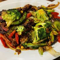 Stir fry with bean burger mixed in    at Bob G's Wings and Things in Sunrise