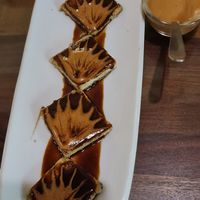 Tofu Coffee Coulis...delicious  spiced nibble at The Viridian Plate in Chennai