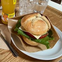 I ordered my vegan sandwich with a slice of cheese   at 395 Bakery in Seoul