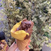 chocolate and vanilla  at Il Gelatone in Rome