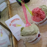 il gelatone - pistacchio, chocolate, hazelnut and strawberry at Il Gelatone in Rome