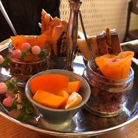 Savory items and fruit  at Miyuko les Gourmandise in Zurich