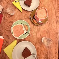 Vegan chocolate cheesecake & hot chocolate with hazelnut butter  at Miyuko les Gourmandise in Zurich