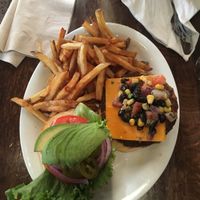 El jefe with the veggie patty at Green Truck Pub in Savannah