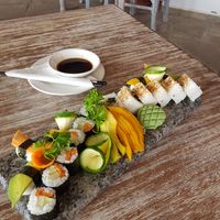 Vegan sushi plattet for one at The Sands at Nomad Hotel in Diani Beach