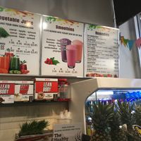Sign in store at Juice Island in New York City
