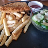 Vegan schnitzel at Tollgate Hotel in Parramatta