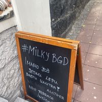 Outdoor sign  at Milky in Belgrade