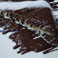 Vegan pancake with chocolate and coconut at Milky in Belgrade