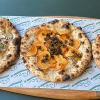 3 Mini Pizzas (150 DK) — only the two on the left are vegan  at Pico Pizza - Vesterbro in Copenhagen