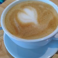 Decaf oat latte never disappoints (July 2023) at Laughing Llama Coffee & Bistro in York