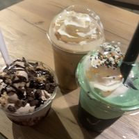 chocolate ice cream, ain’t it sweet shake, and monster mash shake omnomnomnomnom!!!!  at Sweet EMOtion KC in Kansas City