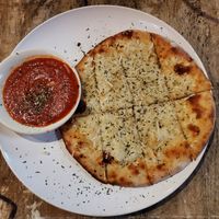 Vegan cheesy bread at Cosa Nostra Pizzeria in San Antonio