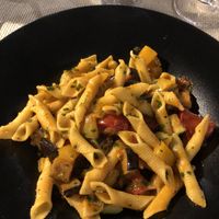  vegan pasta with olives and vegetables   at Bacarandino in Venice