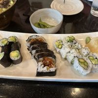 Avocado , veggie tempura, and evergreen sushi  at Ozora Izakaya in Salt Lake City