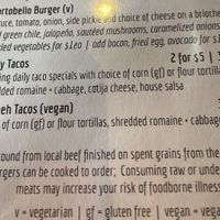 Tempeh vegan tacos  at Ska Brewing in Durango