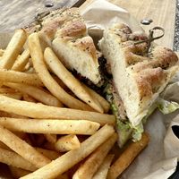 The Dave with fries  at Ska Brewing in Durango