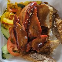 Char siew rice at Simplefood Vegetarian & Vegan Cuisine 原味素食 in East Singapore