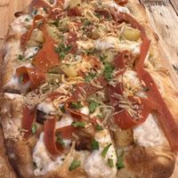 Crispy vegan bacon pizzaa  at Rosso Verace in Alcamo