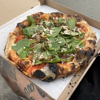 VEGANA 15.-: Tomato sauce, vegetables, fried capers, almonds, spinach, olive oil.  at da Nino in Bern