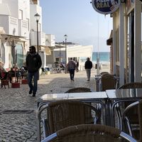 Outside seating  at Pizza Real in Praia Da Luz