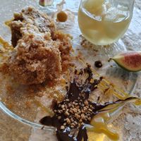 Griesknödel mit birnenkompott at Naturkuchl Wia Zhaus in Kaisersdorf