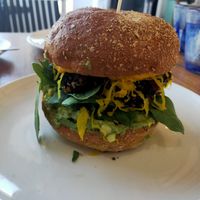 Vegan Burger at Nourished Cafe and Lounge in North Narrabeen