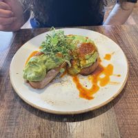 Avocado on sourdough   at Huggers in Norwich