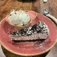 Oreo cheesecake and ice cream at Huggers in Norwich