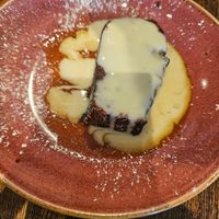 Vegan sticky toffee pudding 😋. at Huggers in Norwich